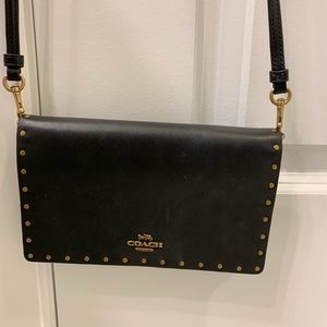 Coach Border Rivers black leather cross body